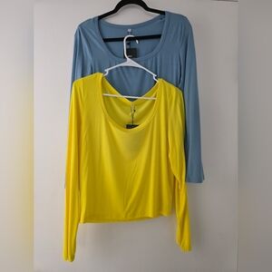 Yellow and Blue Women's Tops